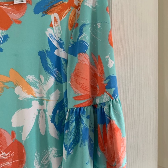 Ruby Rd Floral Dress with bell sleeves. - Picture 2 of 3